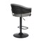 Armen Living Brody Adjustable Height Swivel Gray Faux Leather and Black Wood and Metal Base Bar Stool LCBOBABLGR - alternate 4